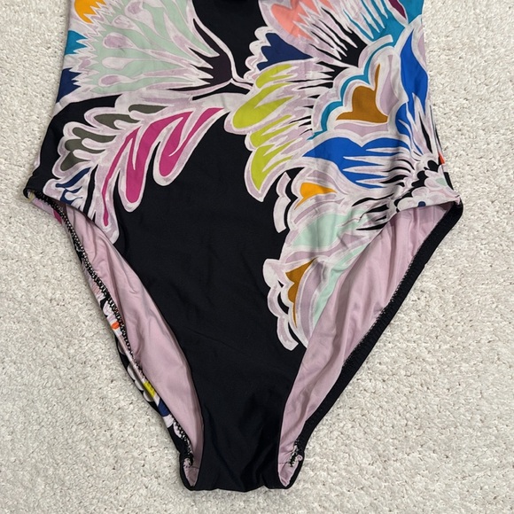 Trina Turk Off Shoulder Ruffle One Piece Swimsuit - Seychelles Multicolor - Picture 3 of 9